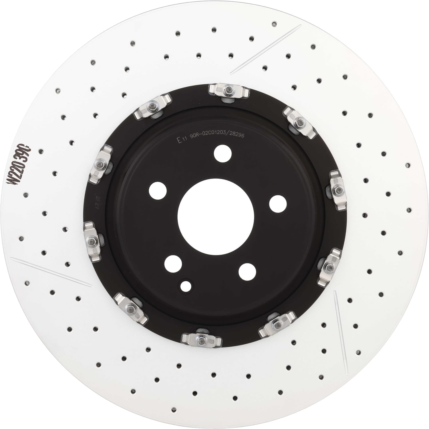 Brembo 09.8880.23 Floating two piece UV Coated Pillar Vented drilled + Slotted Front Brake Rotor MERCEDES-BENZ OE# A2204212612