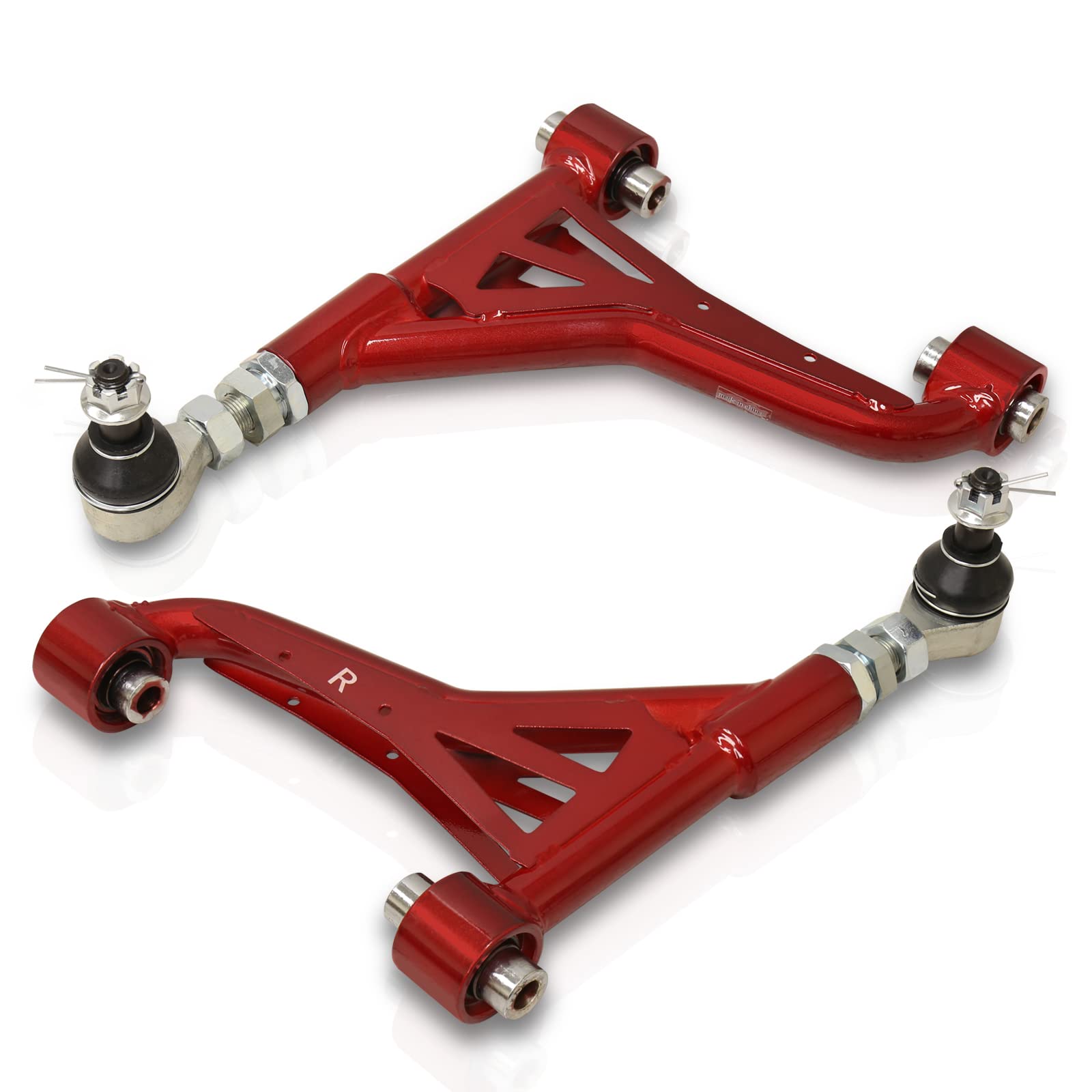 AJP Distributors Rear Upper Adjustable Control Arms RCA Pillowball Steel Camber Kit Red JDM VIP Drift Track Compatible/Replacement For IS300 GS300 GS400 GS430 1998 1999 2000 2001 2002 2003 2004 2005