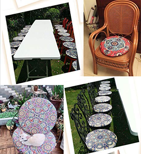 Sigmat Memory Foam Seat Cushion Anti-Slip Soft Round Stool Cushion Chair Pad 16 Inch Geometric #TOP2