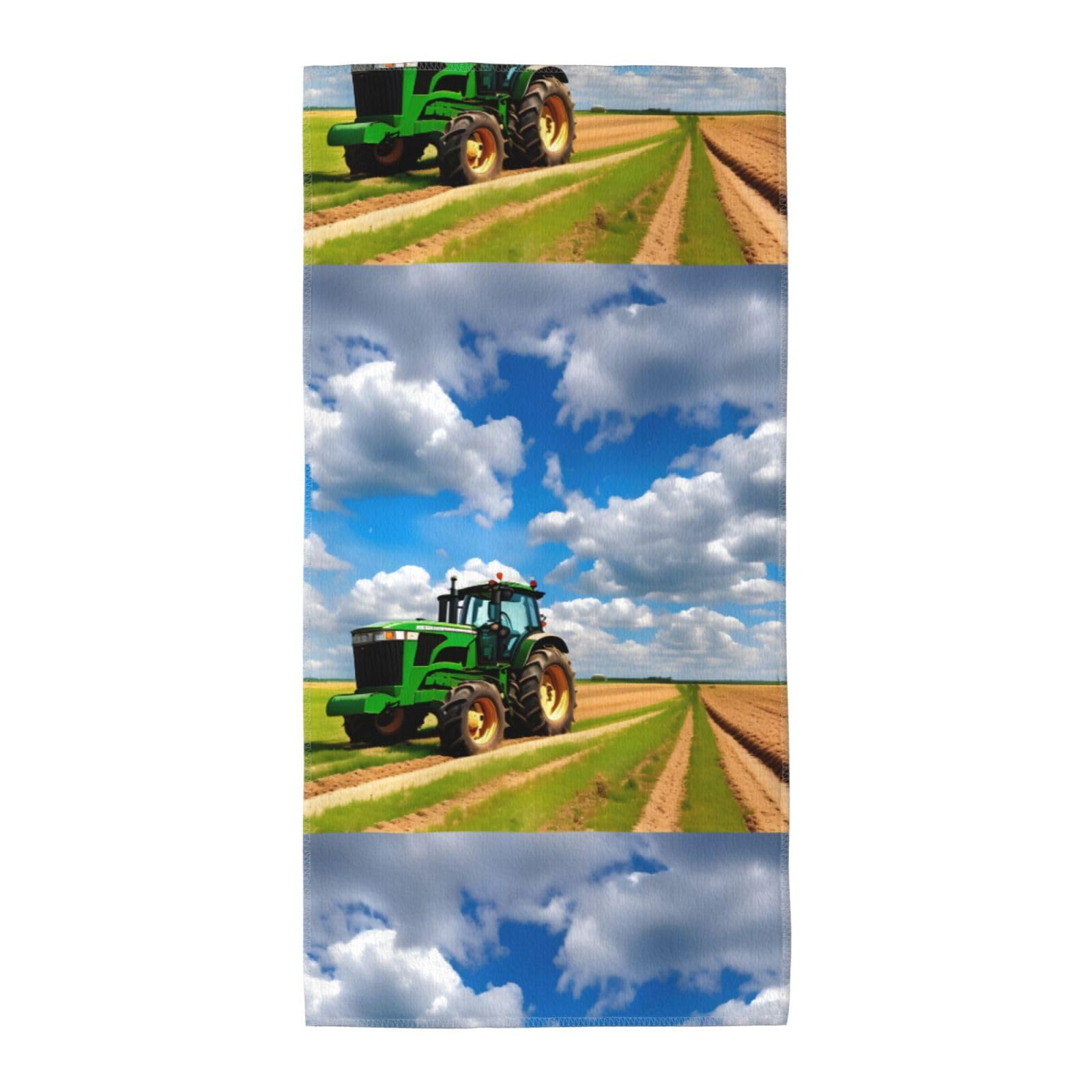 Cbaaghh Tractor Under Blue Sky And White Clouds Print Towel, Towels Thick Face Towels Fast Drying Washcloth For Bath, Spa, Gym