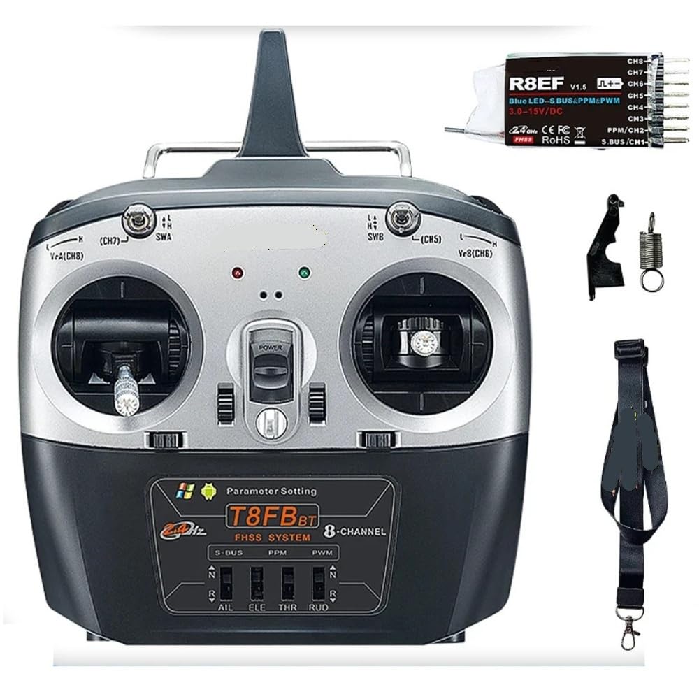 T8FB BT 8 canali radiocomando 2.4G con ricevitore R8EF trasmettitore remoto adatto for aereo ad ala fissa Drone FPV(T8FB Mode 2 R8EF)