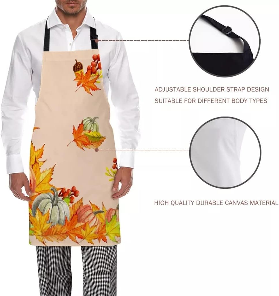 Maple Leaf Fall Vegetable Kitchen Nail Shop Apron for Women Men Kids Aprons Cooking Baking Accessories
