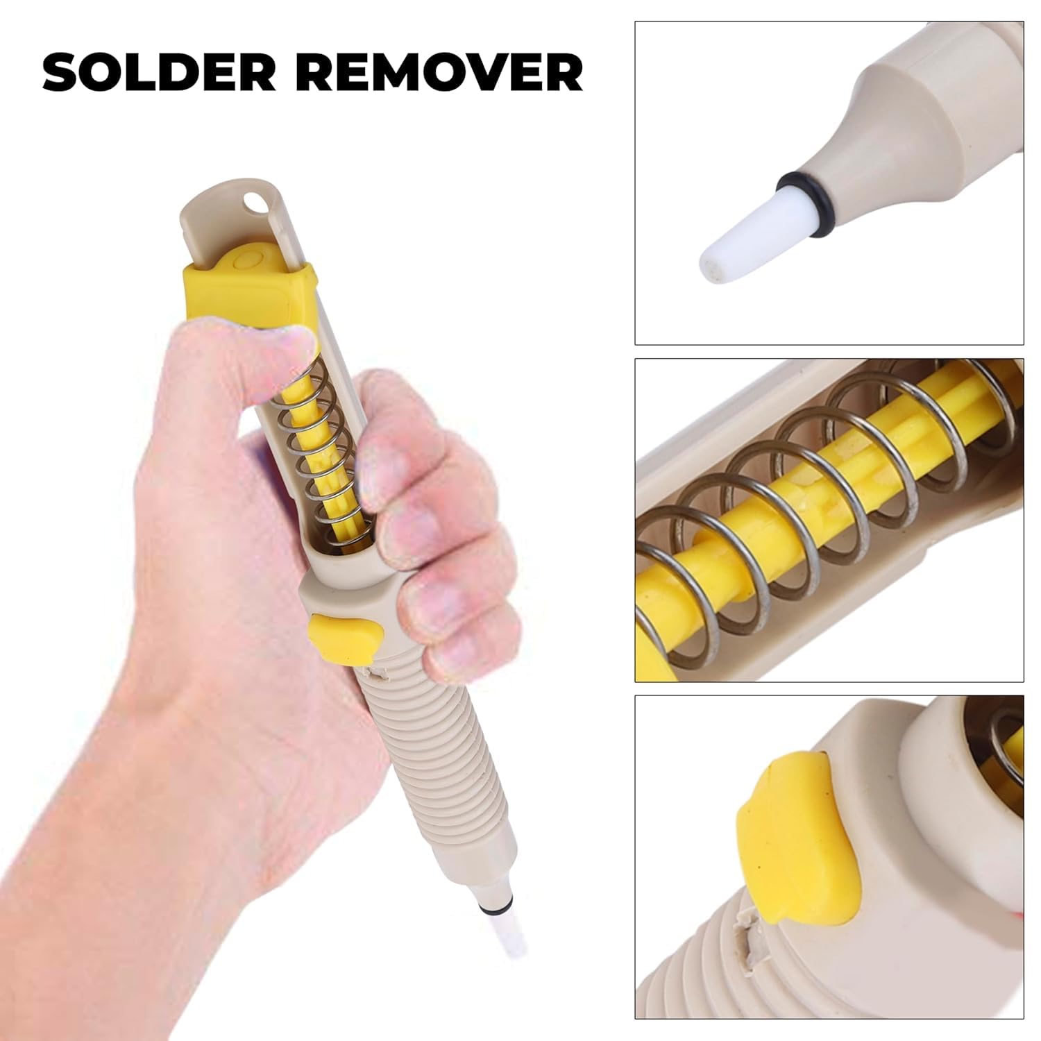MX Desoldering Pump Manual Solder Sucker Tool for Removing Excess Solder During PCB Repair, DIY Electronics Maintenance and Circuit Board Work, Reusable Hand Tool Pack of 2 2