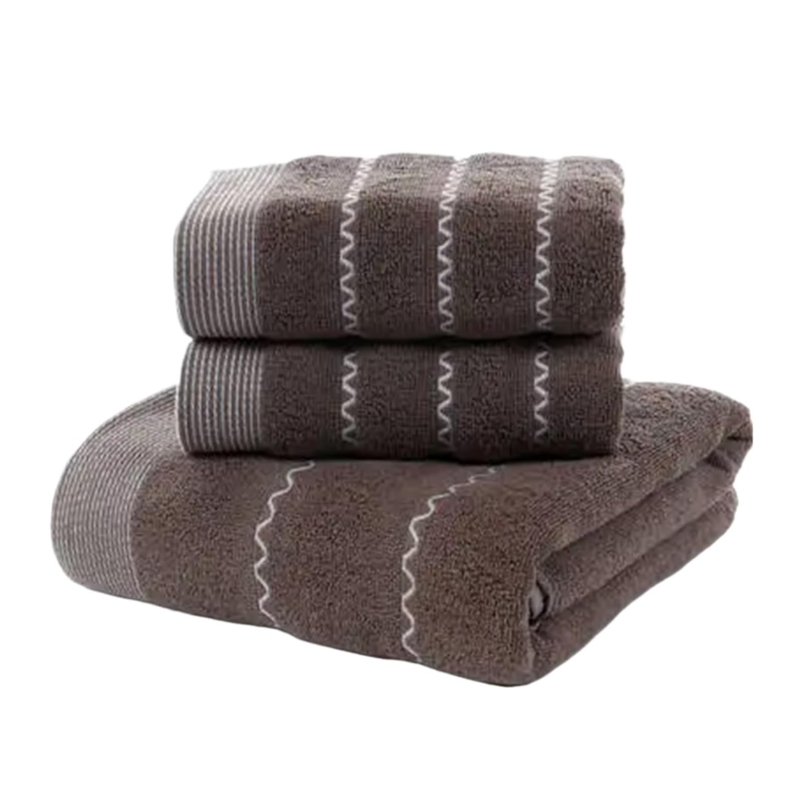 ZYAYNG Set Of 3 Cotton Bathroom Towels Sets 2pcs Hand Face Towel 35x75cm And 1pcs Big Bath 70X140cm Washcloths Gift For Bathroom(Color9)