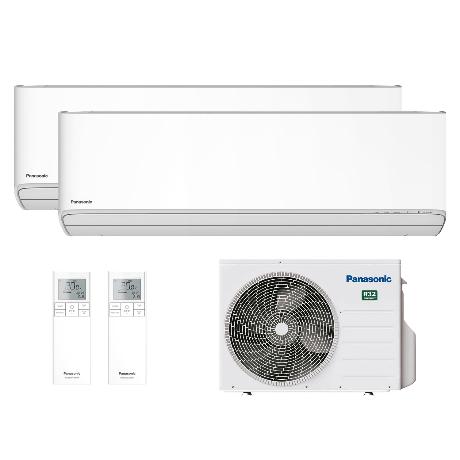 Panasonic Climatizzatore Dual Split Etherea, Due Unità Interne da 12000 Btu