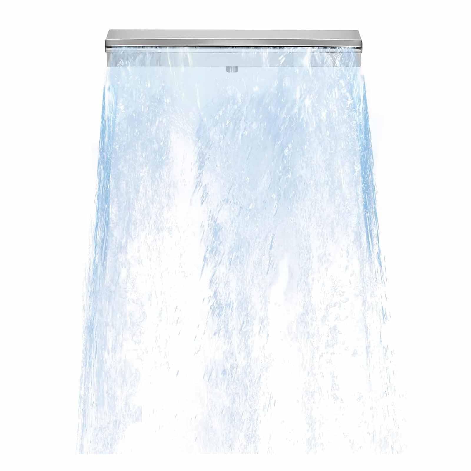 Stainless Steel Pond Waterfall Spillway Kit - 60cm (23.6in) Water Flow Waterfalls for Garden, Backyard & Pool Decor - Black Outdoor Fountain Feature