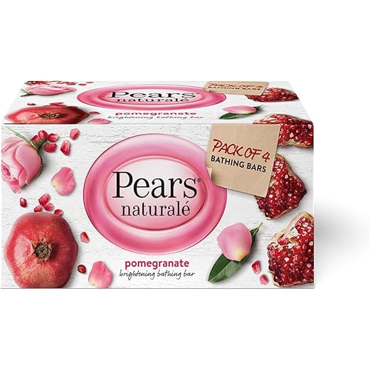 Pears Pomegranate Brightening Soap Bar 125g Pack of 4 125 g