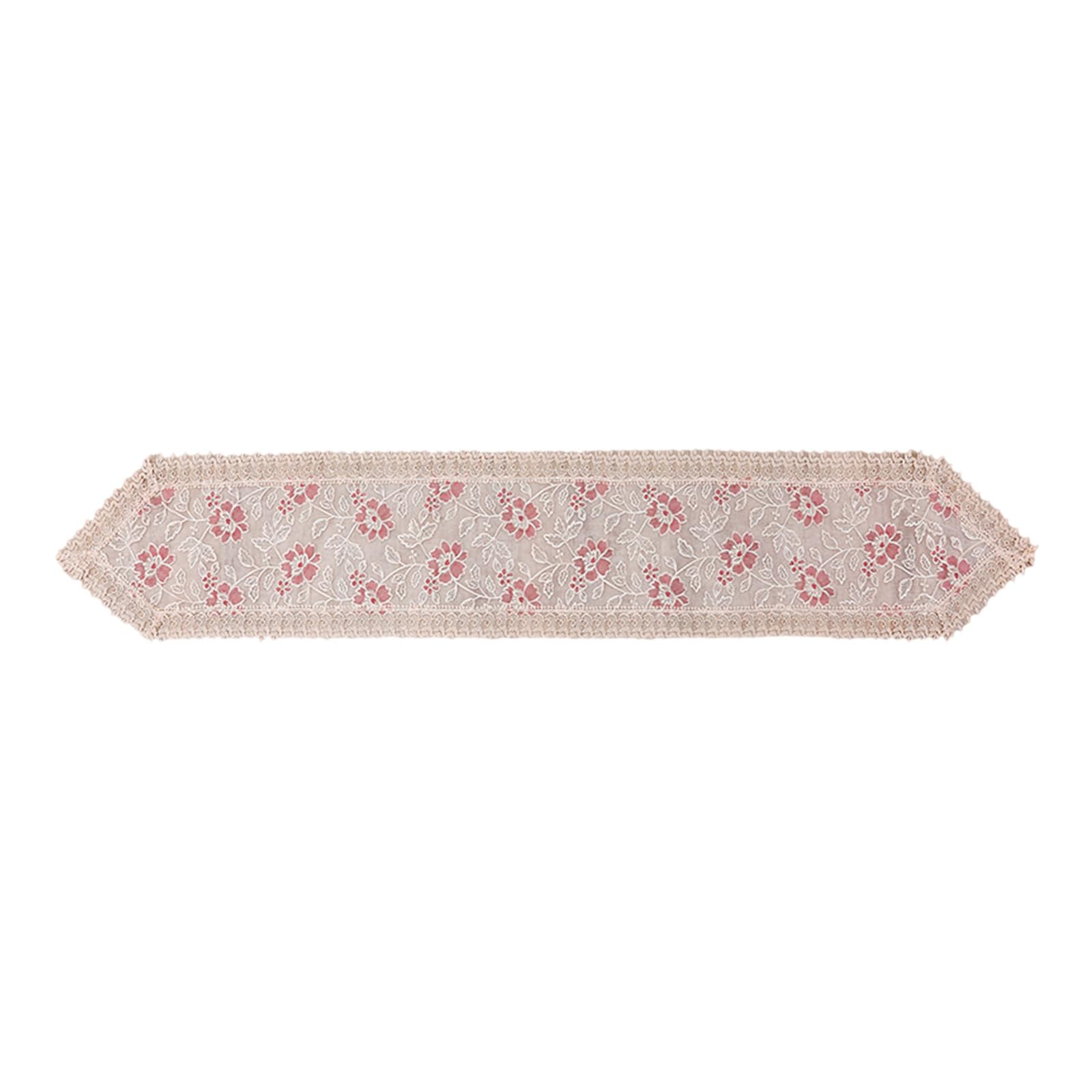 Jazuaiao Festives Embroidery Table Runner with Intricate Hollows Tablecloth for Home Parties and Celebrations Hollow Tablecloth