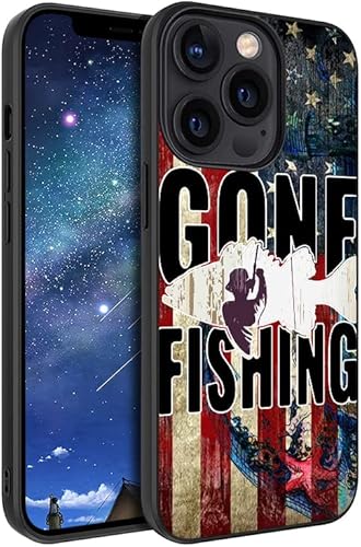 Gone Fishing America Flag Love Fishing Fisherman Phone case for iPhone 14 13 12 11 Pro Max XR XS MAX Samsung Galaxy S23 S22 S21 S20 FE Ultra Plus Note 20 10 A03S A53 A32 A13 A42 A51 A71 for Men Boys