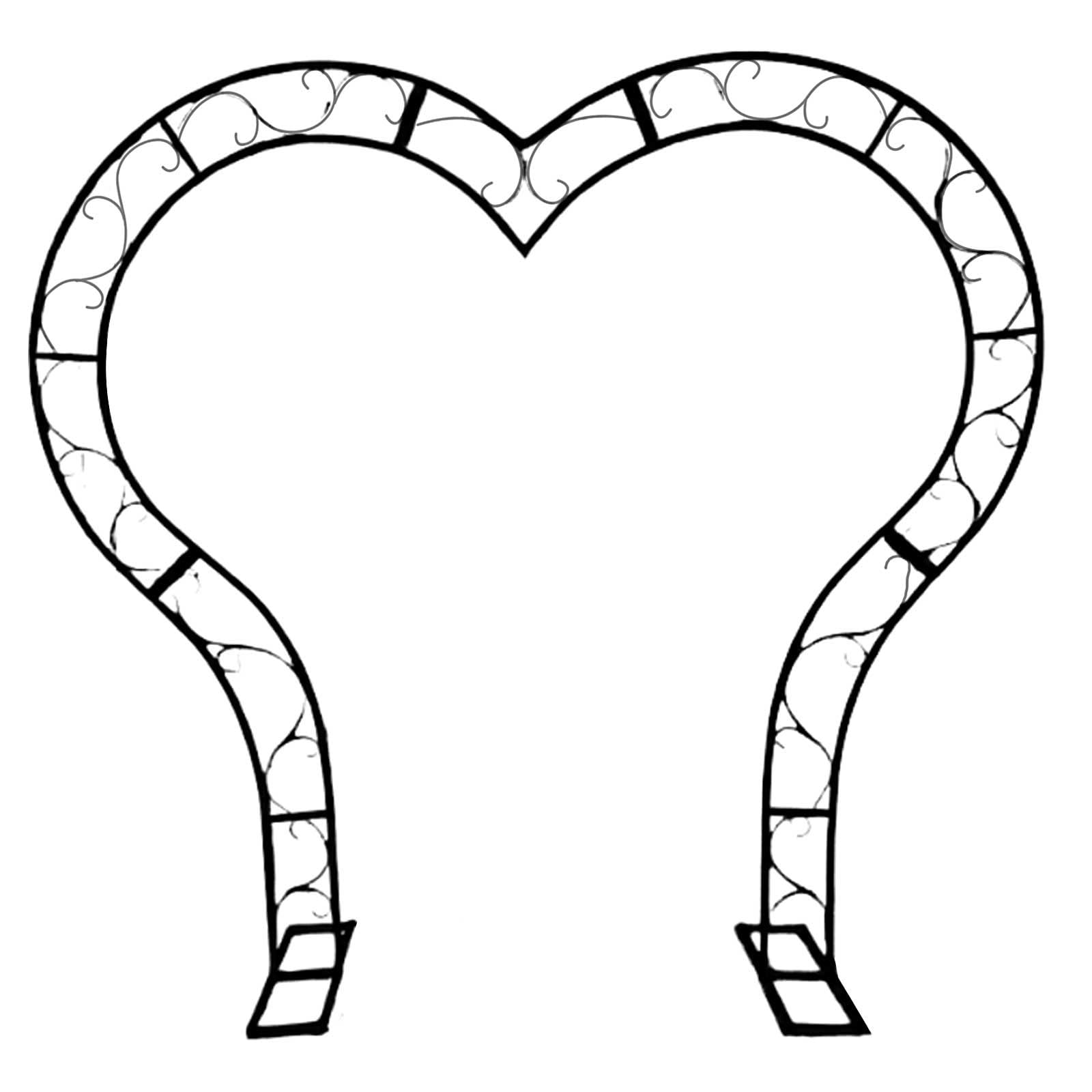 Wedding Arches for Ceremony with Stand Metal Heart-Shaped Romantic Garden Arch Backdrop Stand for Wedding, Birthday Party and Garden Decoration 3 colors (Color : Black)