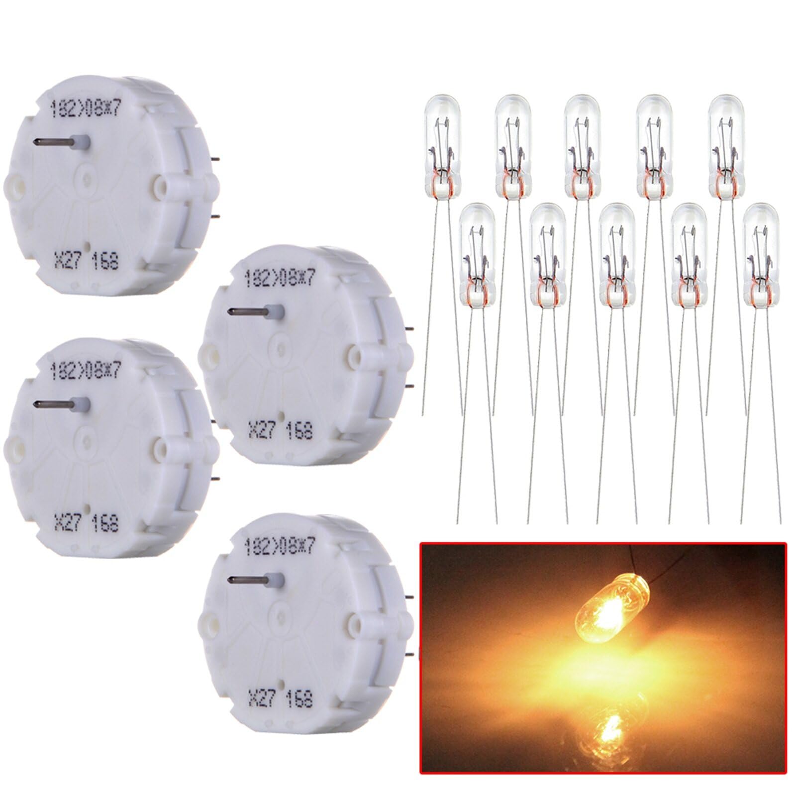 LBRST 4 x X27.168 White 168 Stepper Motor 10 x 4.7mm Warm White For Mini Lights