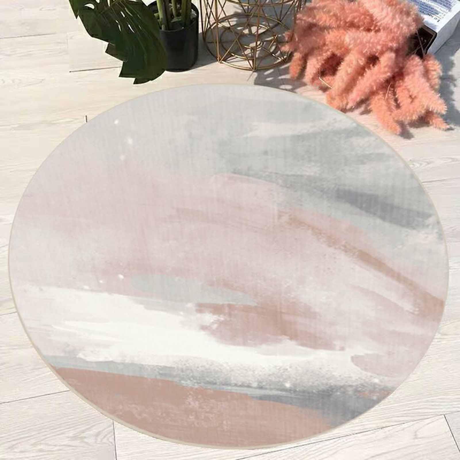 Tapis ronds pour chambre à coucher et salon gris pour créer un coin terrasse chaleureux