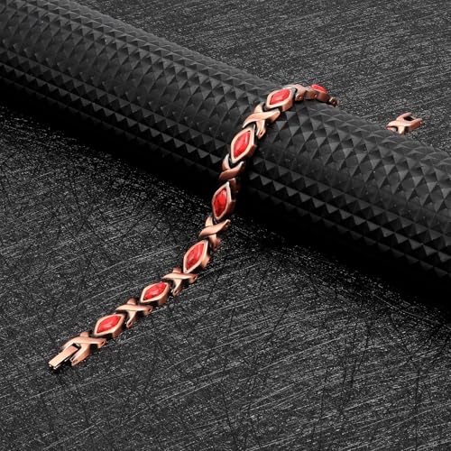 Red Turquoise Pure Copper Bracelet for Women Adjustable Bracelet3