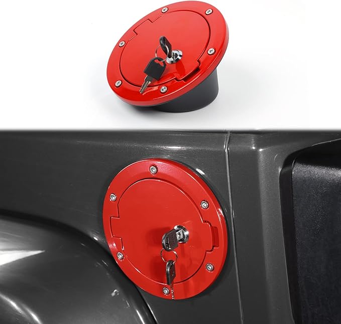 HTHE Fuel Filler Door Locking Gas Tank Cap Cover for Jeep