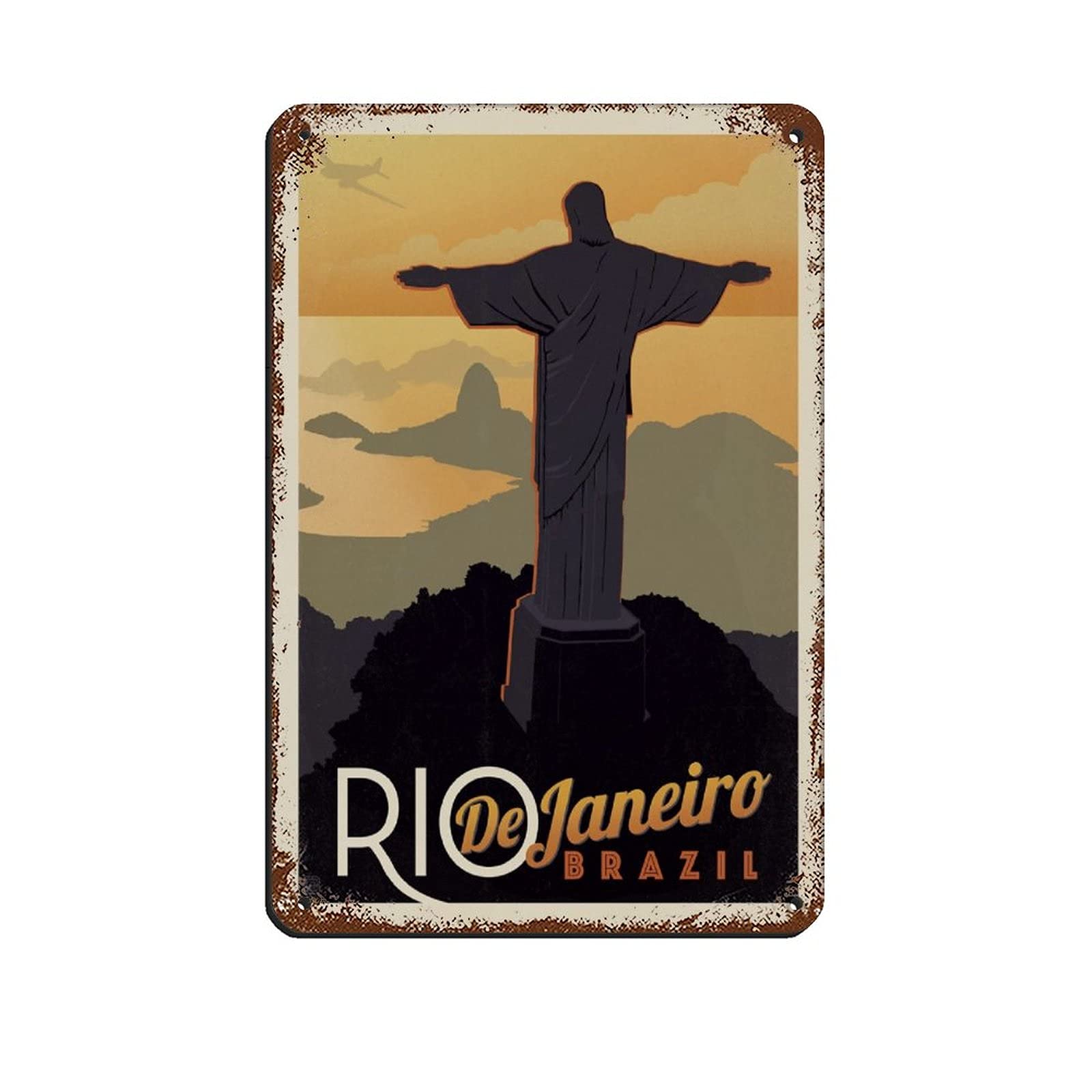 Vintage Travel Brasil Rio de Janeiro Tin Sign Vintage Metal Pub Club Cafe Bar Home Wall Art Decoration Poster Retro 30x40cm