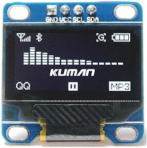Kuman 0.96 Inch White IIC OLED Moudle I2c IIC Serial 128x64 LCD Display for Arduino Raspberry pi KY34-W
