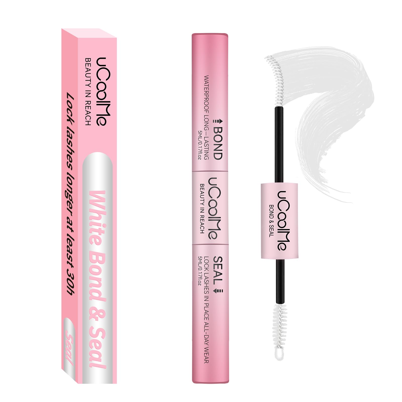 uCoolMe Lash Bond and Seal Waterproof for Lash Clusters New Upgrade Leak-Proof Cap Upgraded Airtight Pipe Material 144Hours Super Hold Non-Irritating