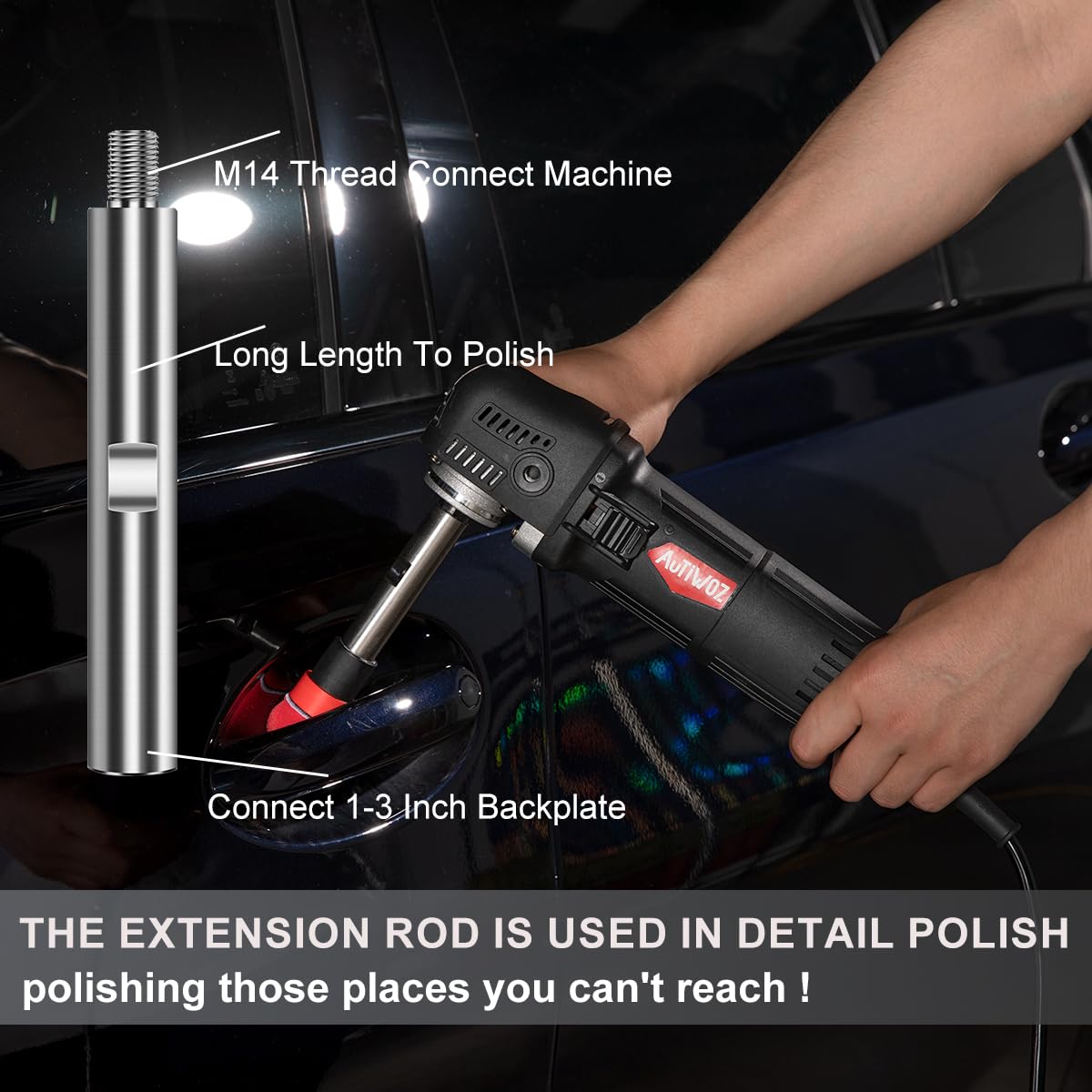 Mini Auto Poliermaschine,AUTIWOZ 850W Polierer,25mm/50mm/75mm Polierscheiben/Pads,Kleine Rotations Poliermaschine,6 Geschwindigkeiten,2600-5200 RPM,Polieren von Kleinen Flächen,Detailpolitur