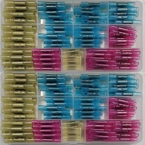 BKGWCSOR 135PCS Waterproof Solder Seal Wire Connectors - Heat Shrink Butt Crimp Electrical Terminals Wire Connector Set