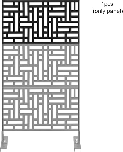 Miniatura 9 de Pantalla de privacidad de patio para balcón, 46 pulgadas de alto x 24 pulgadas de ancho, paneles de metal con patrón de calles, paneles