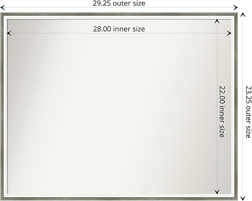 Miniatura 9 de Amanti Art Espejo de baño de madera, espejo de pared plateado champán Fleur para usar como espejo de tocador de baño sobre el fregadero (31 x 31