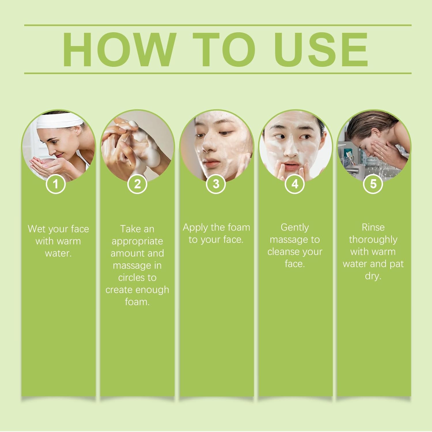 Soelegant 2 Pack Mung Bean Cleansing Foam,Deep Pore Cleansing Face Wash,Gentle Soothing Daily Facial Cleanser for Acne-prone Sensitive Skin,pH-Balanced Moisturizing Skincare for Men and Women - Image 6