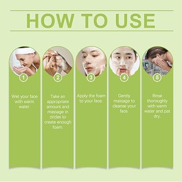 Soelegant 2 Pack Mung Bean Cleansing Foam,Deep Pore Cleansing Face Wash,Gentle Soothing Daily Facial Cleanser for Acne-prone Sensitive Skin,pH-Balanced Moisturizing Skincare for Men and Women