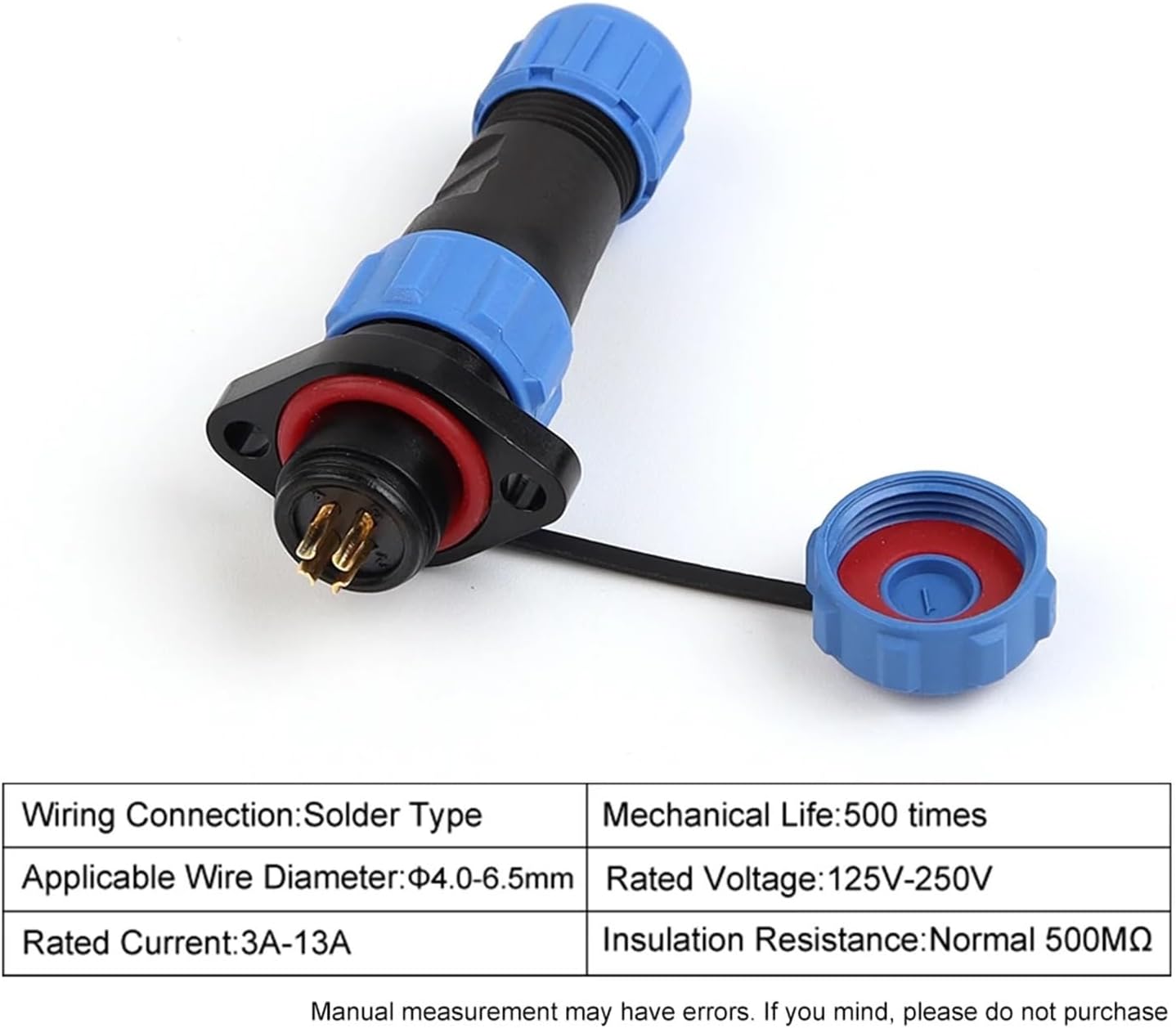 Nut/Flange/Docking Waterproof Connector 2/3/4/5/6/7/9 Pin Cable Wire Connectors Aviation Socket Set Welding Type(Flange Type,1 Set_3P)