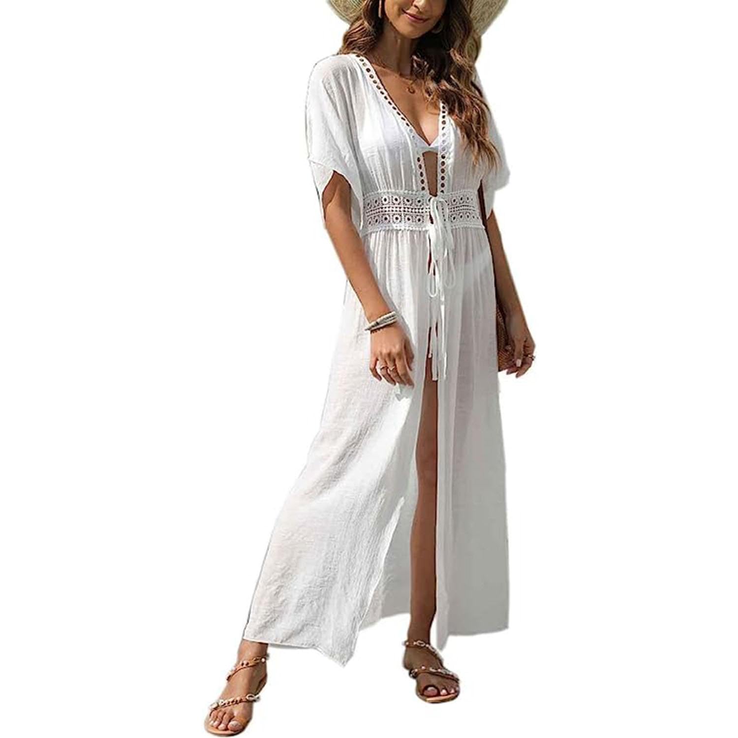 TBSCWYF Mujer Cárdigan Kimono Vestido de Playa Floral Kaftan Bohemio Chal Suelto Kimono con Estampado Floral Pareos Playa Bohemia Tops Blusa Casual Boho Bikini Cover Up Caftan Playa Chal Verano Chic Mujer