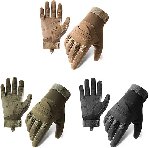 Miniatura 7 de Surakey Guantes tácticos de nudillos duros para hombres y mujeres con dedos para pantalla táctil, protección de nudillos, para trabajo al aire