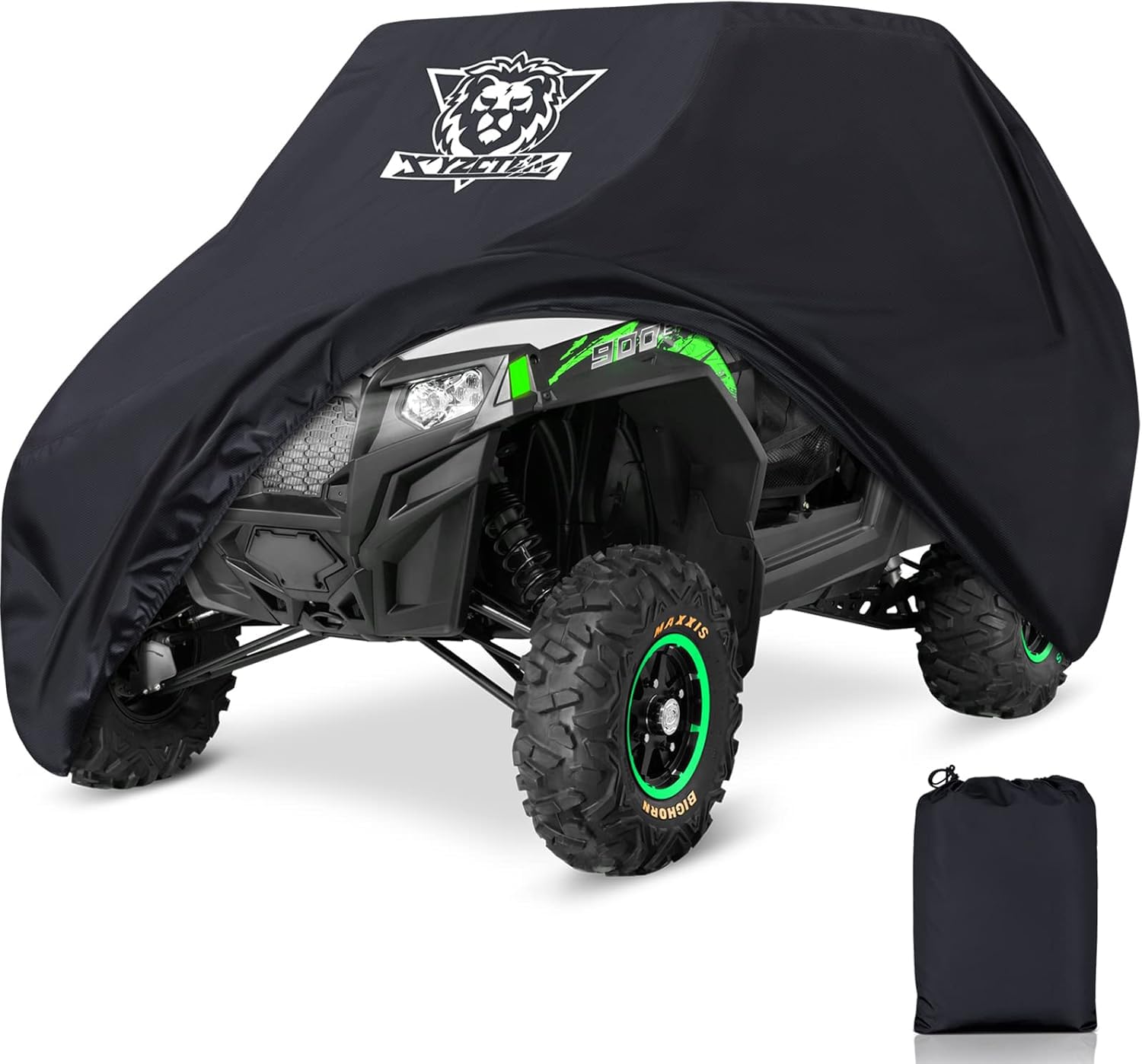 XYZCTEM UTV Cover with Heavy Duty Black Oxford Waterproof Material, 114" x 65" x 75" (290 165 190cm) Included Storage Bag. Protects UTV from Rain, Hail, Dust, Snow, and Sun (2-3 Seater)