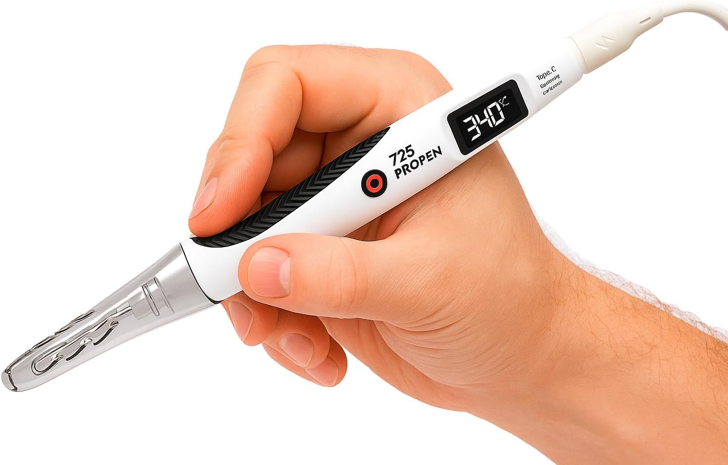 USB-C Wired Soldering Iron with LCD Display, Adjustable Temp, Portable for Electronics Repair