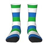 Sierra Leone Flag Athletic Socks Sport Running Calf Socks Performance Cushioned Breathable Crew Socks For Men Women