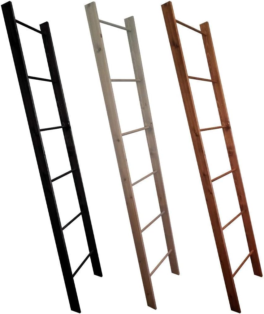 Decorative blanket ladder – rustic wooden quilt rack