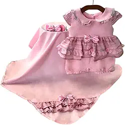 Saída de Maternidade Para Bebê Menina Verão Linda Rosa 03 Peças