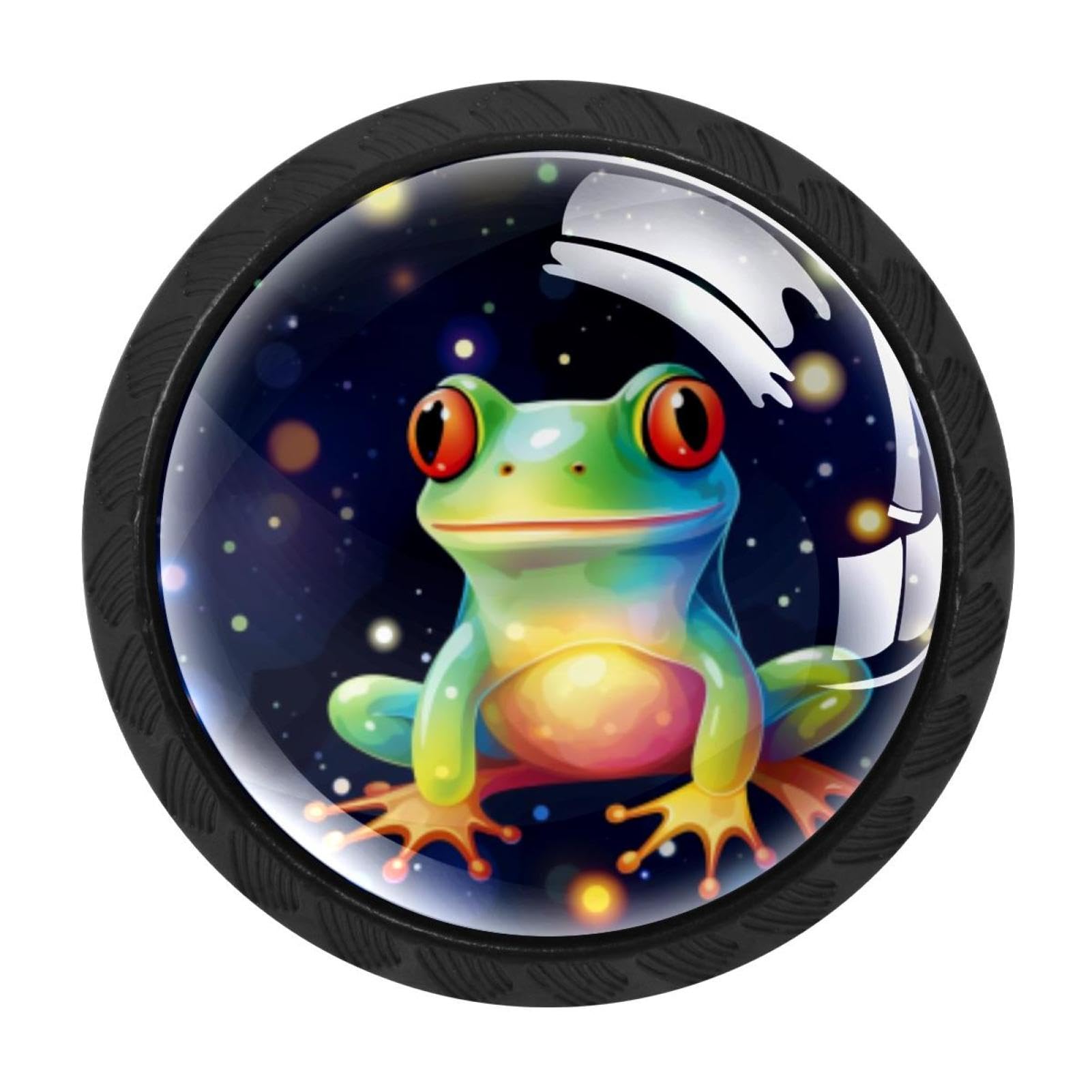 Chenzzzz Multicolored 08 Starry Frog Drawer Knobs 4 Pack Crystal Dresser Knobs 35Mm Glass Cabinet Knobs For Home Office Bathroom