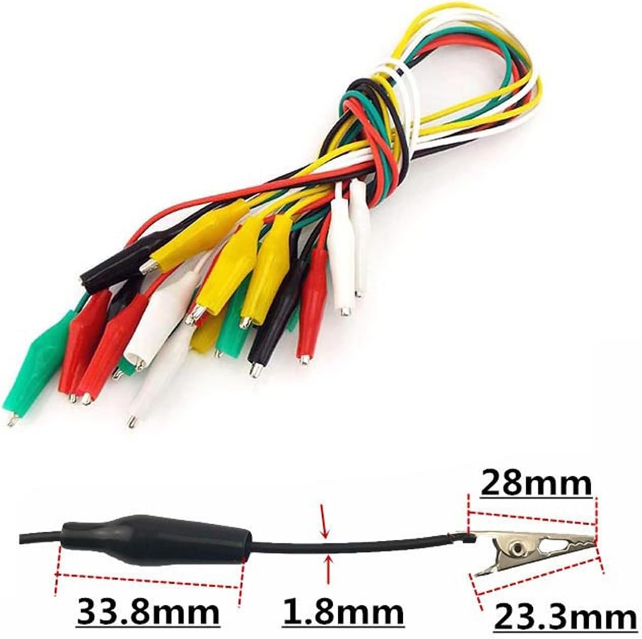 28mm 35mm Alligator Clip Connector Crocodile Clips Test Lead Hook Electrical Cable Connector Tester Probe(10pcs 28mm)