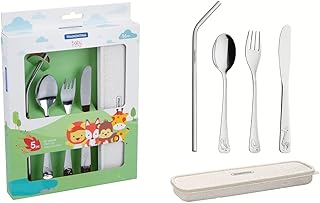Conjunto de Talheres Infantis Tramontina em Aço Inox com Estojo 05 Peças