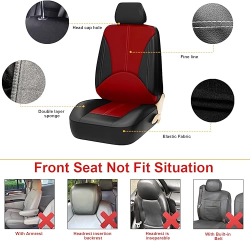 Miniatura 3 de XINLIYA Juego completo de 4 fundas de cuero para asiento delantero de automóvil, fundas universales impermeables para asientos de automóvil,
