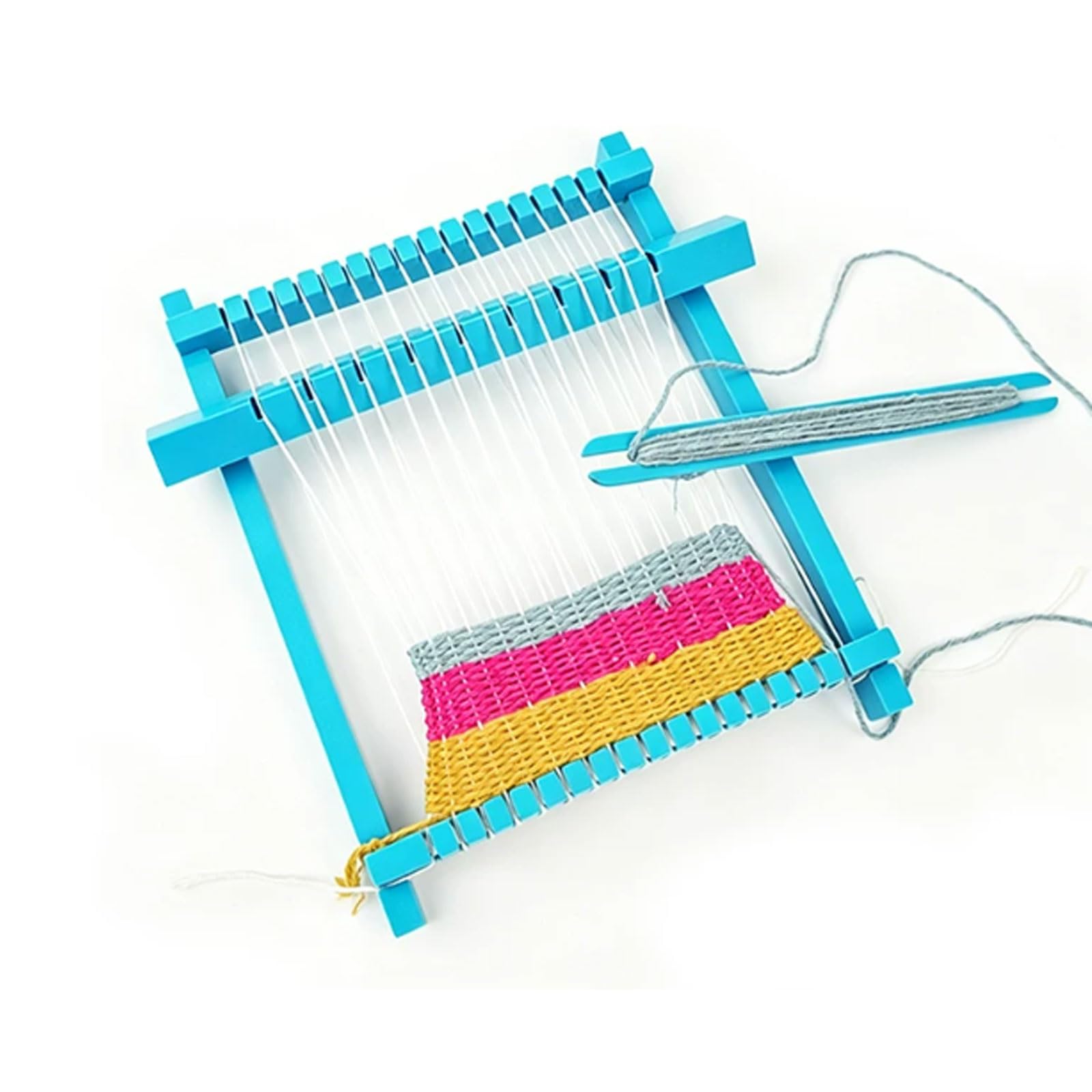 Montessori Kinder Mini Webstuhl-Set - DIY Handstrickspielzeug mit Garn & Werkzeugen Praktisches Lebens-Set Pädagogisches Bastelset