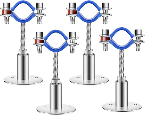 Abrazadera de soporte de tubo de montaje en pared de acero inoxidable 304, soporte de tubo de montaje en pared para techo de pared, altura ajustable