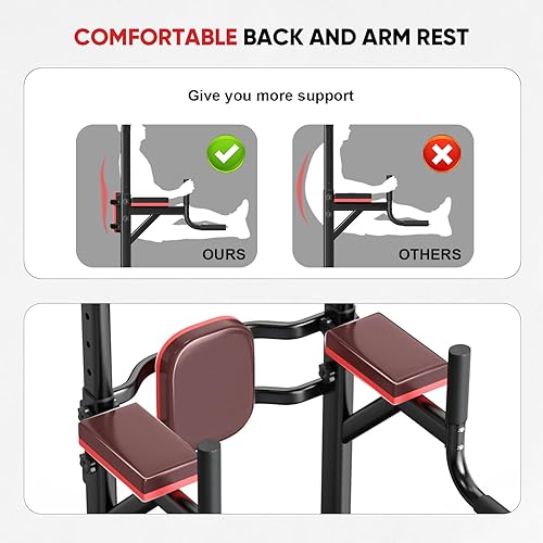Miniatura 2 de Estación de barra de dominadas, torre de potencia multifunción ajustable, estación de barra de inmersión, gimnasio en casa, equipo de entrenamiento