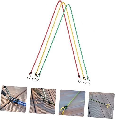 Miniatura 4 de Sosoport 3pcs Tent Rope Luggage Tie Outdoor Clotheslines Canopy Cords Camping Clothesline Wooden Carvings Tent Fixing Belts Strap Luggage Rope Iron