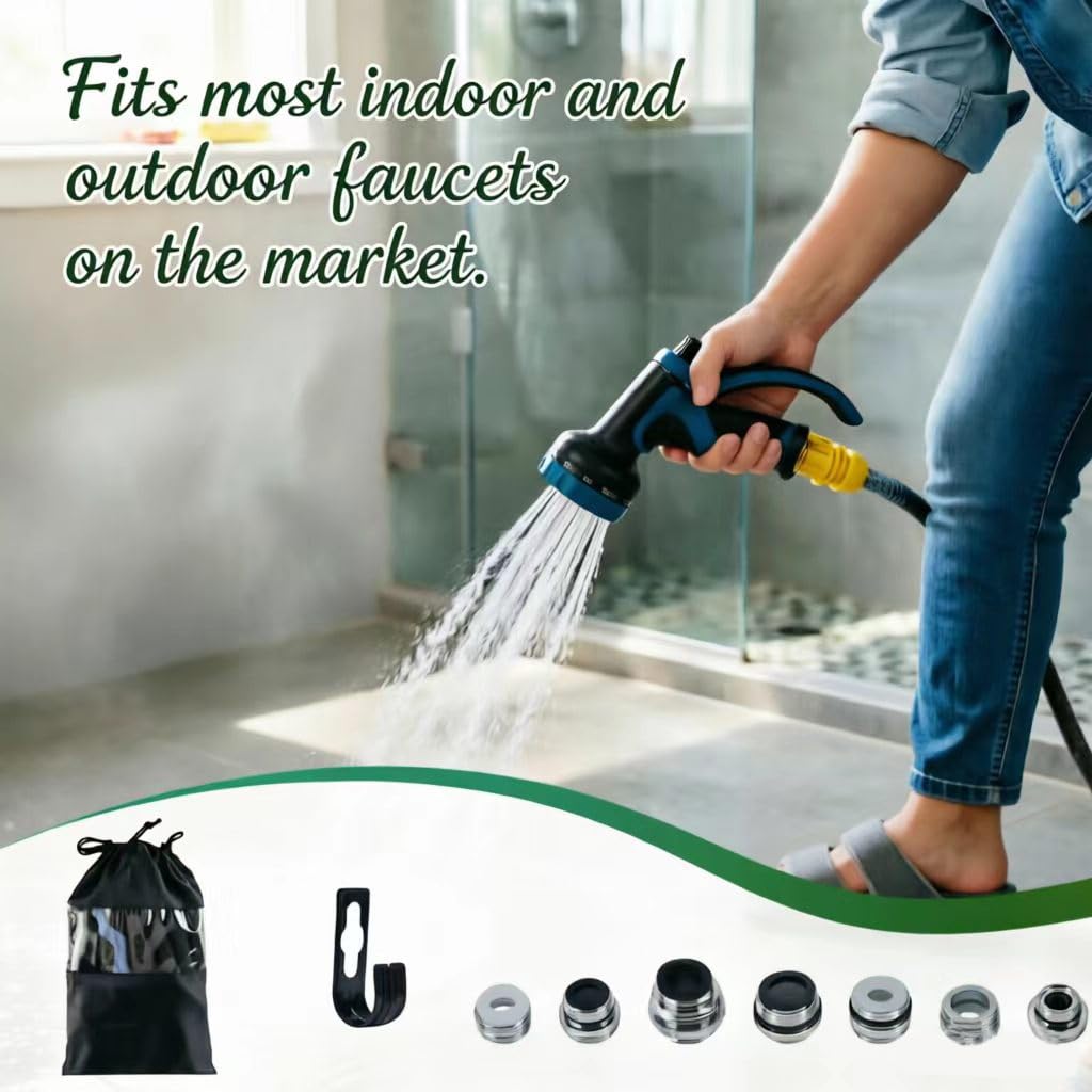 Attacco per tubo flessibile per lavello interno, tubo dell'acqua espandibile da 6,5 m, con 7 adattatori per rubinetto per cucina e bagno, irrigazione piante, bagno per animali domestici e pulizia