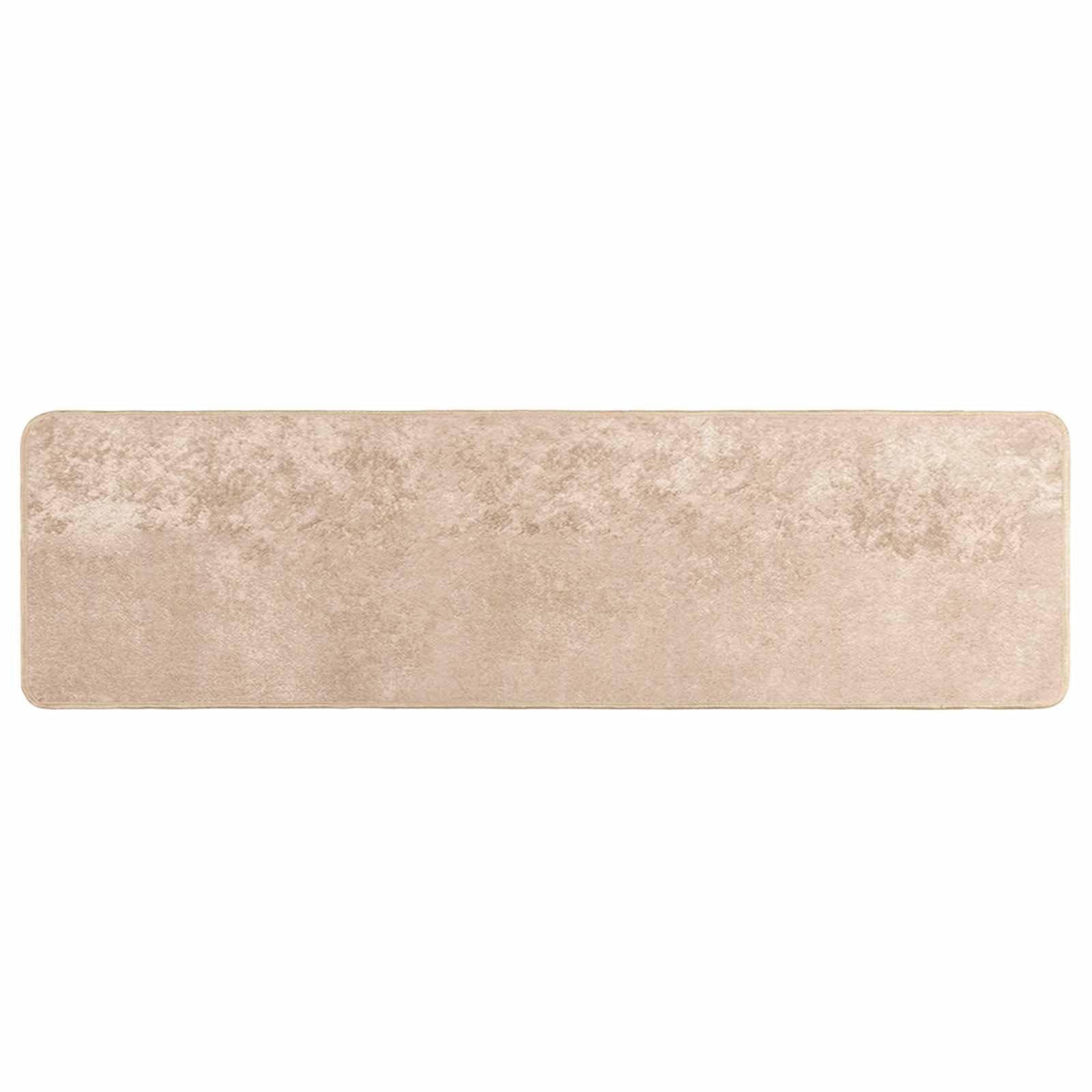 Tapis de couloir velours doux style contemporain beige chic 50x200 Marsa