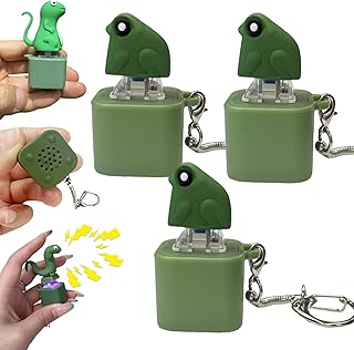 2026 New Lizard Button Keychain, Rechargeable Lizard Sound Keychain with Colorful Lights, Portable Lizard Croaking Stress Reliever, Fun & Portable Anxiety Relief Toy (3*Style B)