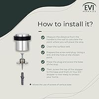 Vista 6 de Topes de puerta EVI Tope de puerta de acero inoxidable - Cierre de tornillo - Protector de goma negro - Tope de puerta de 0.79 x 0.99 pulgadas