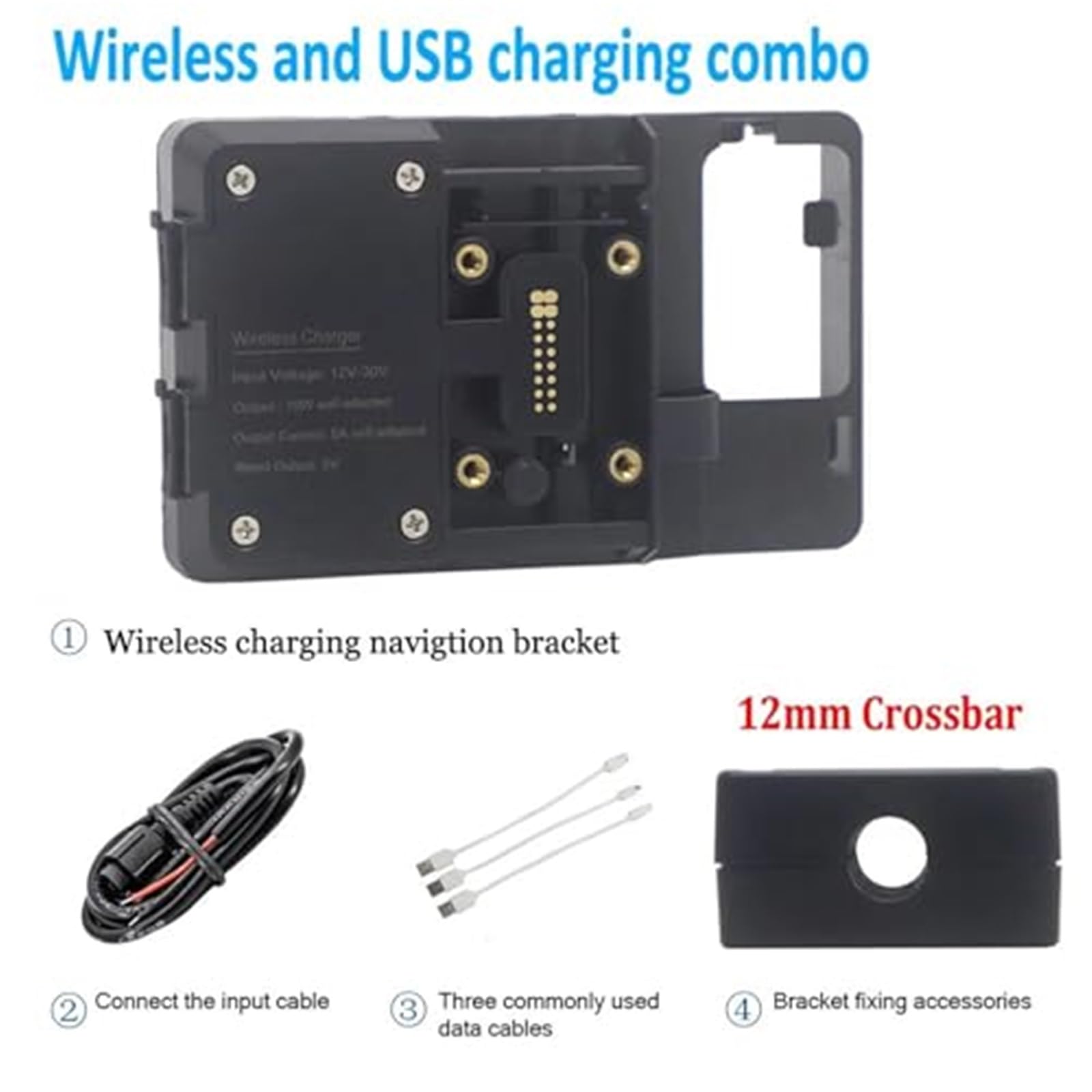 Uchwyt na telefon motocyklowy, do TRACER700, do Tracer 700 2020 2021 Uchwyt na telefon komórkowy GPS USB do ładowania bezprzewodowego Uchwyt nawigacyjny Uniwersalny uchwyt na telefon do motocy