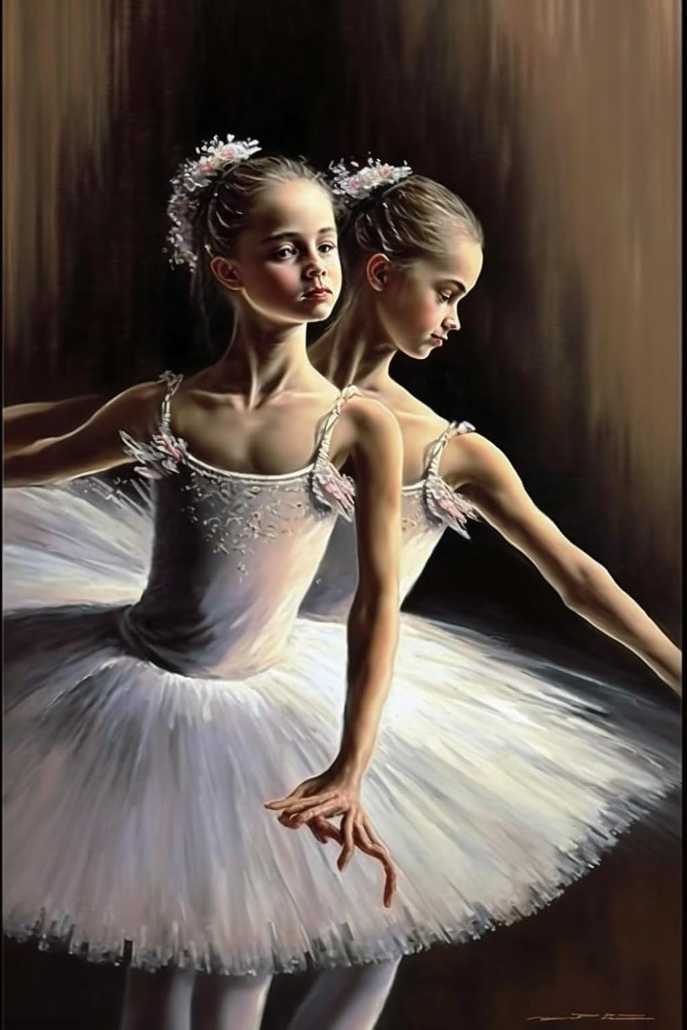 DIY 5D Diamond Painting Digital kit A Ballet White Dress-Suitable for Adults and Children Full Diamond Painting Paste DIY Painting Cross Stitch Art Crafts Home Wall Decoration Gifts 20x20 Inch