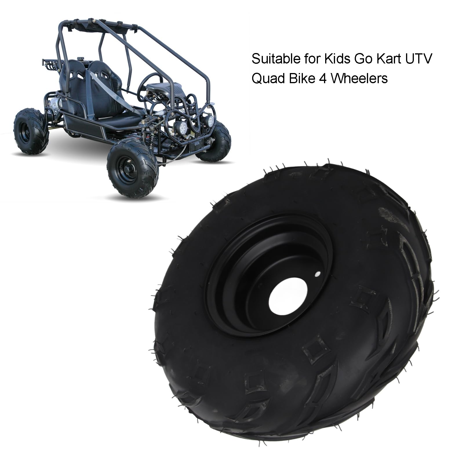 FILFEEL Opony Mini Rowerowe, Gumowe+stalowe Opony Gokartowe Go Karta z Oponami ATV Tubeless dla Samochodu